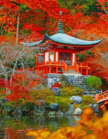 Kyoto Daigo Ji Temple Scenery Paint By Numbers