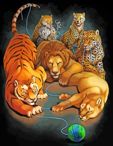 Dangerous Lions and Tigers Paint By Numbers