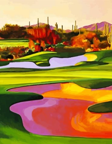 Desert Golf Scene Paint By Numbers