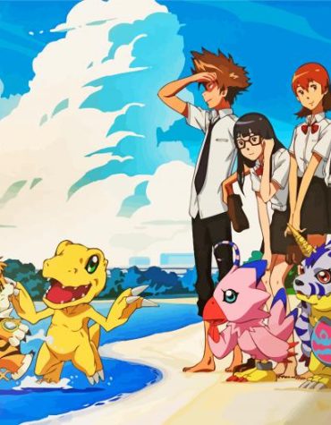 Agumon and Digimon Adventure Paint By Numbers