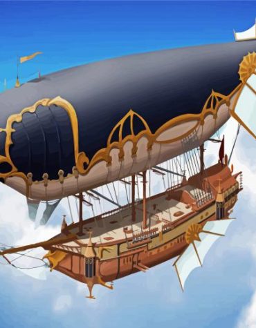 Dirigible Steampunk Adventure Paint By Numbers