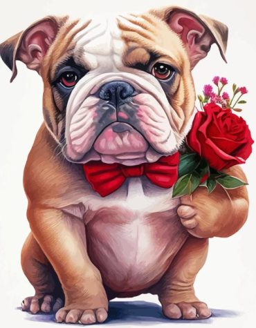 Dog and Roses Paint By Numbers