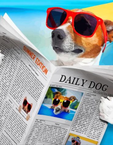 Dog Reading Newspaper Paint By Numbers
