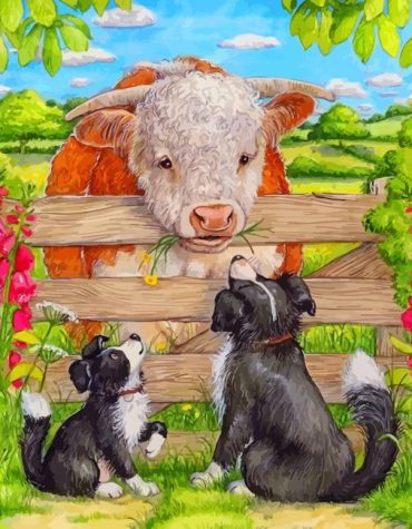 Black Dogs and Calves Paint By Numbers