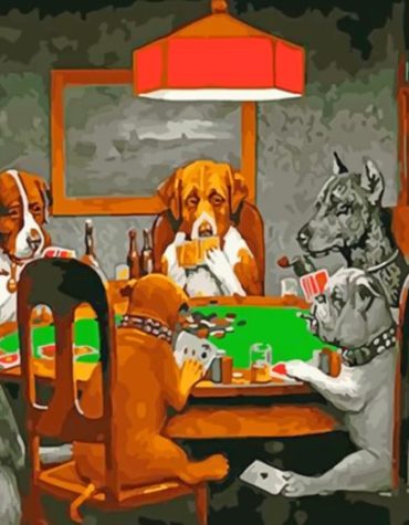 Dog Card Game Animals Paint By Numbers
