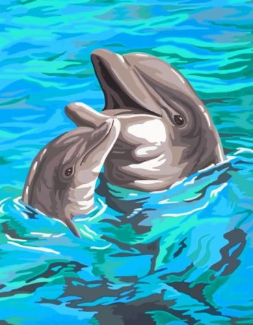 Joyful Dolphins Paint By Numbers