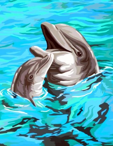 Joyful Dolphins Ocean Paint By Numbers