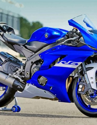 Blue Motorcycle Engines Paint By Numbers