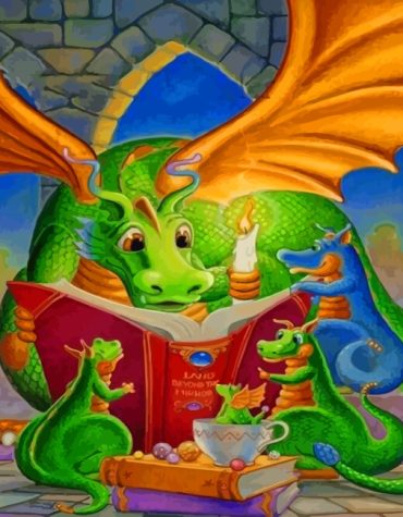 Baby Dragons Story Time Paint By Numbers