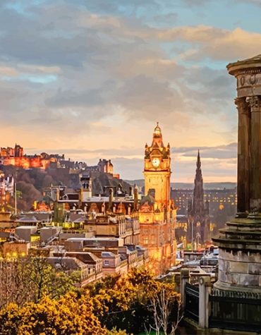 Edinburgh's Dugald Stewart Monument Paint By Numbers