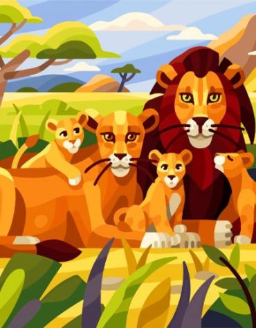 East African Lion Cubs Paint By Numbers