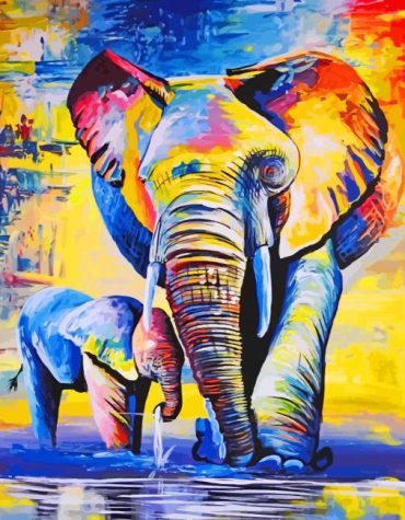 Elephant Family Aesthetic Paint By Numbers
