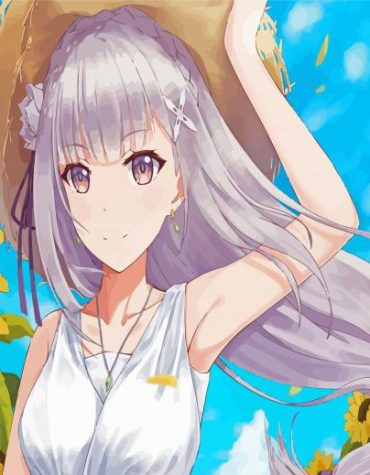 Emilia Re Zero Anime Paint By Numbers