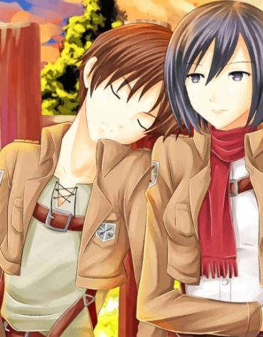 Attack on Titan Eren and Mikasa Paint By Numbers