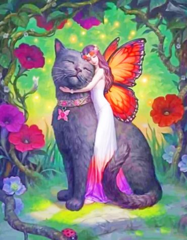 Fairy Hugging Cat Paint By Numbers