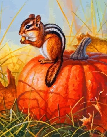 Fall Chipmunk Painting Kit Paint By Numbers