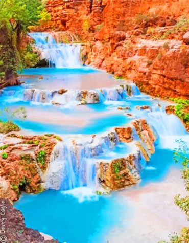 Scenic Havasu Falls Paint By Numbers