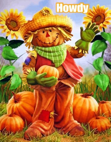 Scenic Fall Scarecrow Paint By Numbers