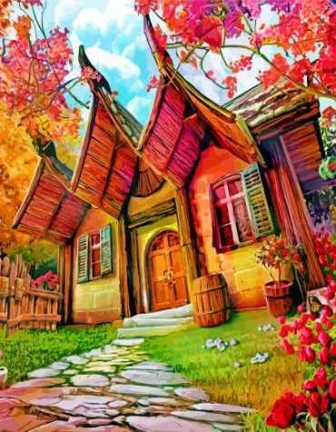 Enchanted Forest House Paint By Numbers