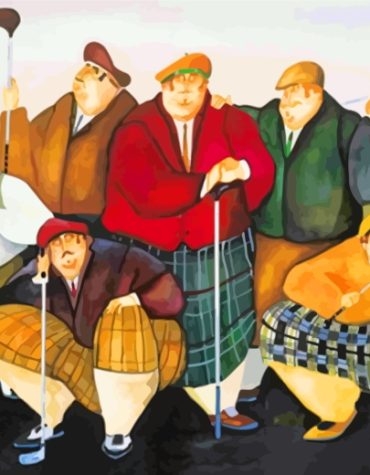 Fat Golfers Sport Paint By Numbers