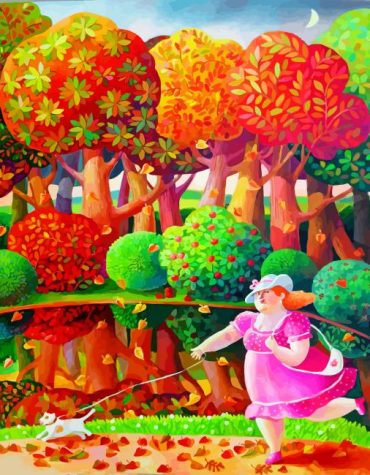 Curvy Woman in Autumn Paint By Numbers