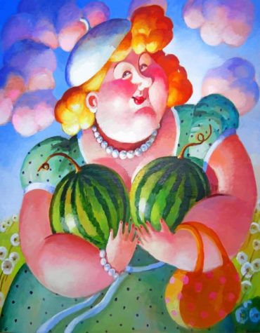Fat Lady Watermelon Paint By Numbers