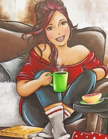 Coffee Time Lady Paint By Numbers