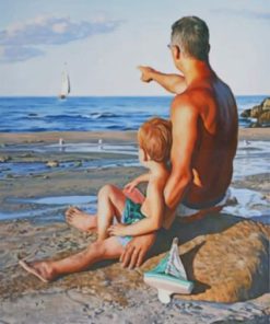 Father and Son Beach Day Paint By Numbers
