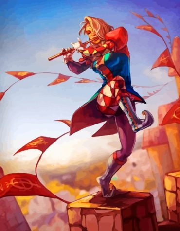 Female Bard Clown Paint By Numbers