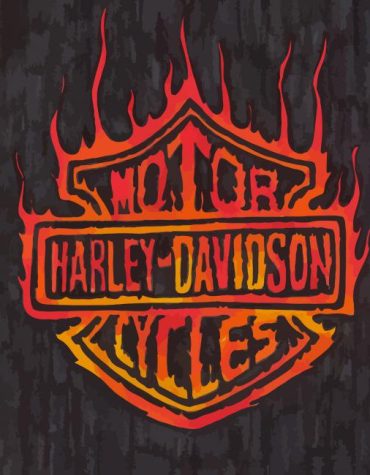Harley Davidson Fire Logo Paint By Numbers
