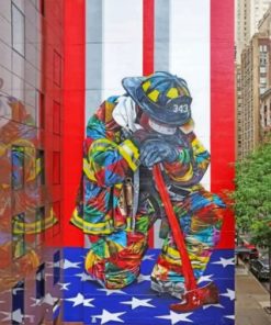 Firefighter Wall Mural Paint By Numbers
