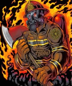 Heroic Firefighter Paint By Numbers