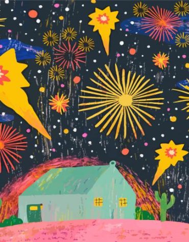 Abstract Firework Creations Paint By Numbers