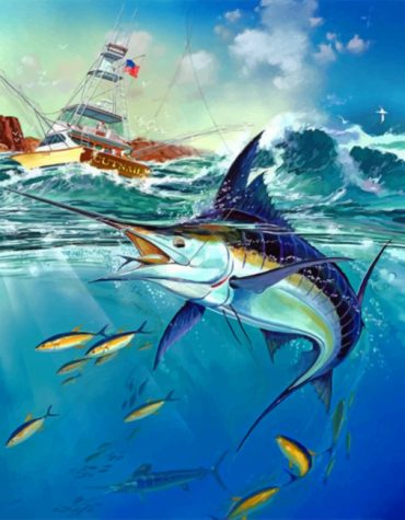 Colorful Sailfish Sea Life Paint By Numbers