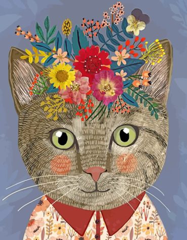 Cat Floral Illustrations Paint By Numbers