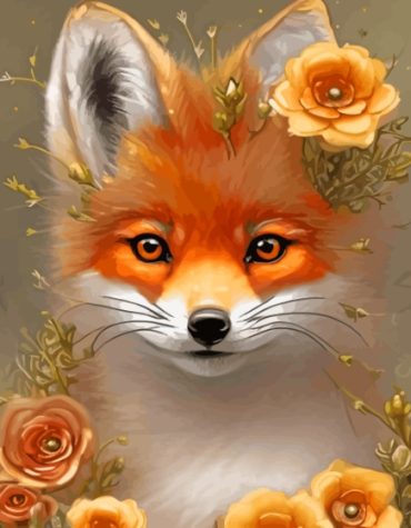 Floral Fox Painting Kit Paint By Numbers