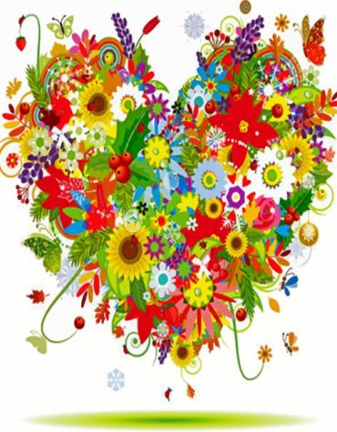 Floral Heart Flowers Paint By Numbers