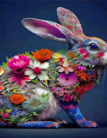 Floral Rabbits in Bloom Paint By Numbers