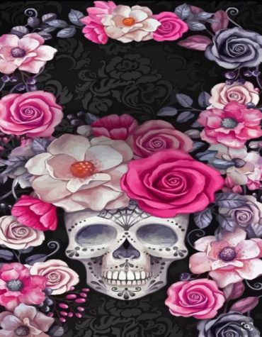 Floral Skull Flowers Paint By Numbers