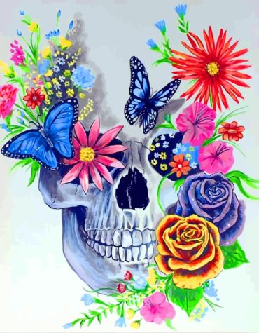 Floral Skull Aesthetic Paint By Numbers