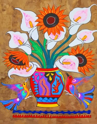 Mexican Folk Art Birds and Flowers Paint By Numbers