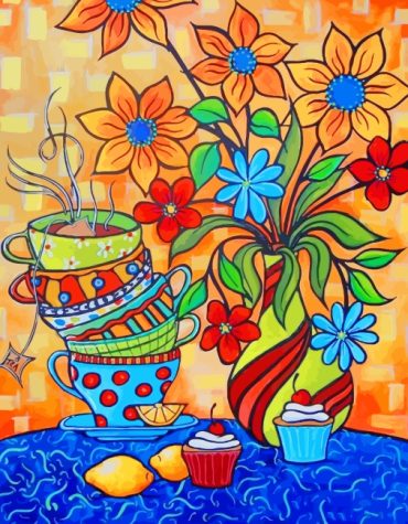 Flower Vase Aesthetic Paint By Numbers