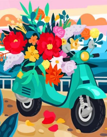 Flowers & Motorcycles Paint By Numbers