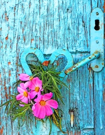 Blue and Pink Doors Paint By Numbers