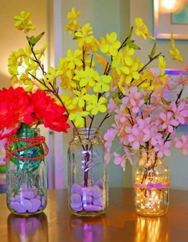 Colorful Flowers Jars Paint By Numbers