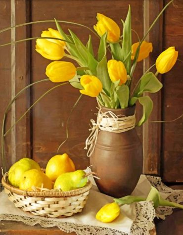 Yellow Tulip Still Life Paint By Numbers