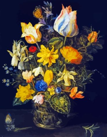 Jan Brueghel Flowers Vase Paint By Numbers