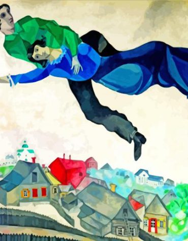 Marc Chagall Inspired Flying Lovers Paint By Numbers