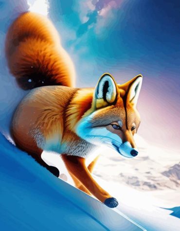 Fox Snowy Scene Paint By Numbers