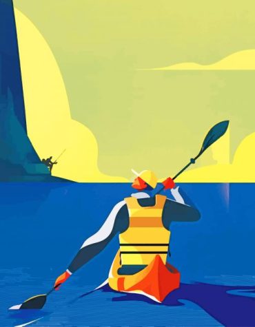 Freeboating Kayak Illustration Paint By Numbers